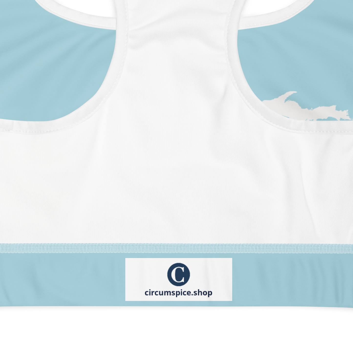 Michigan Upper Peninsula Sports Bra (w/ UP Outline ) | '58 Caddie Blue