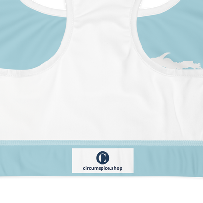 Michigan Upper Peninsula Sports Bra (w/ UP Outline ) | '58 Caddie Blue