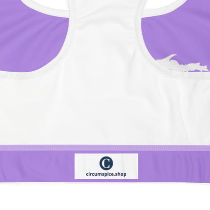 Michigan Upper Peninsula Sports Bra (w/ UP Outline ) | Lavender