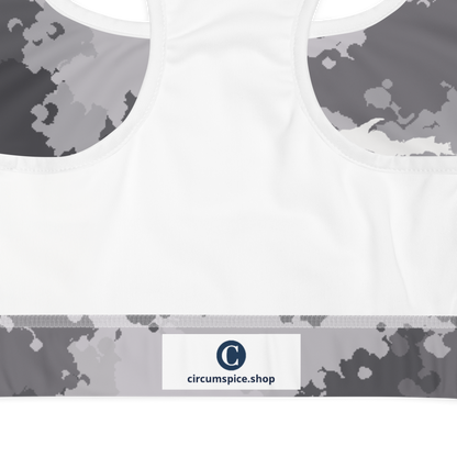 Michigan Upper Peninsula Sports Bra (w/ UP Outline) | Iron Ore Camo