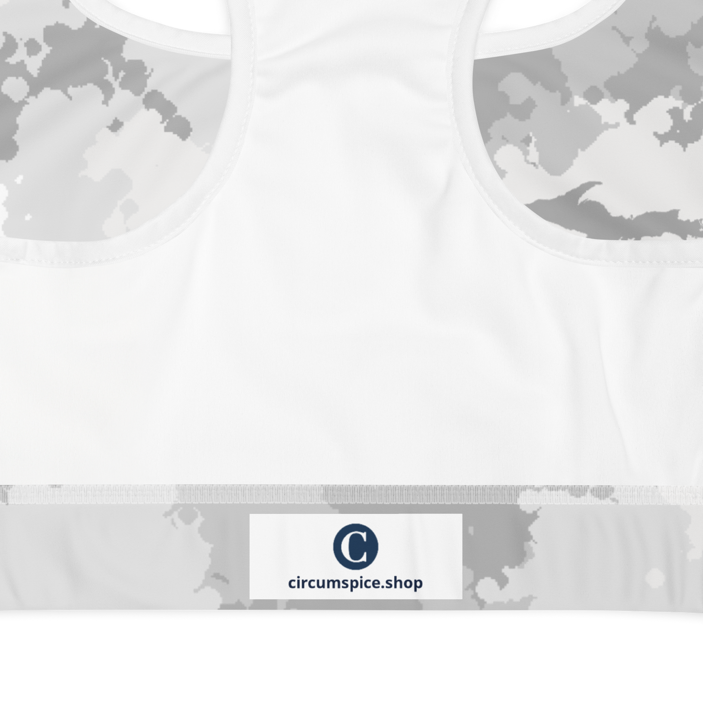 Michigan Upper Peninsula Sports Bra (w/ UP Outline) | Snow Camo