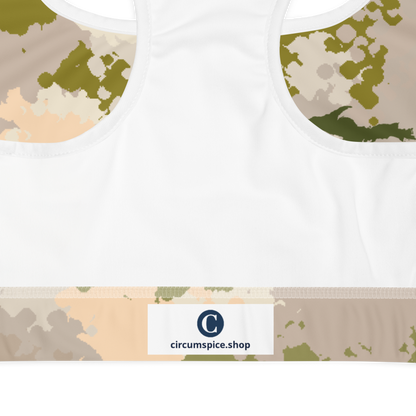 Michigan Upper Peninsula Sports Bra (w/ UP Outline) | Rosy Mound Camo