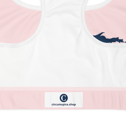 Michigan Upper Peninsula Sports Bra (w/ UP Outline) | Pale Pink