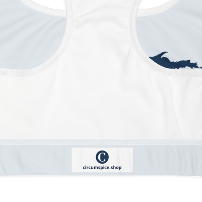 Michigan Upper Peninsula Sports Bra (w/ UP Outline) | Gossy White