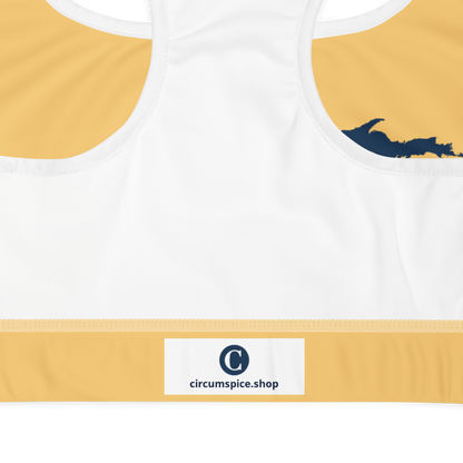 Michigan Upper Peninsula Sports Bra (w/ UP Outline) | Citrine