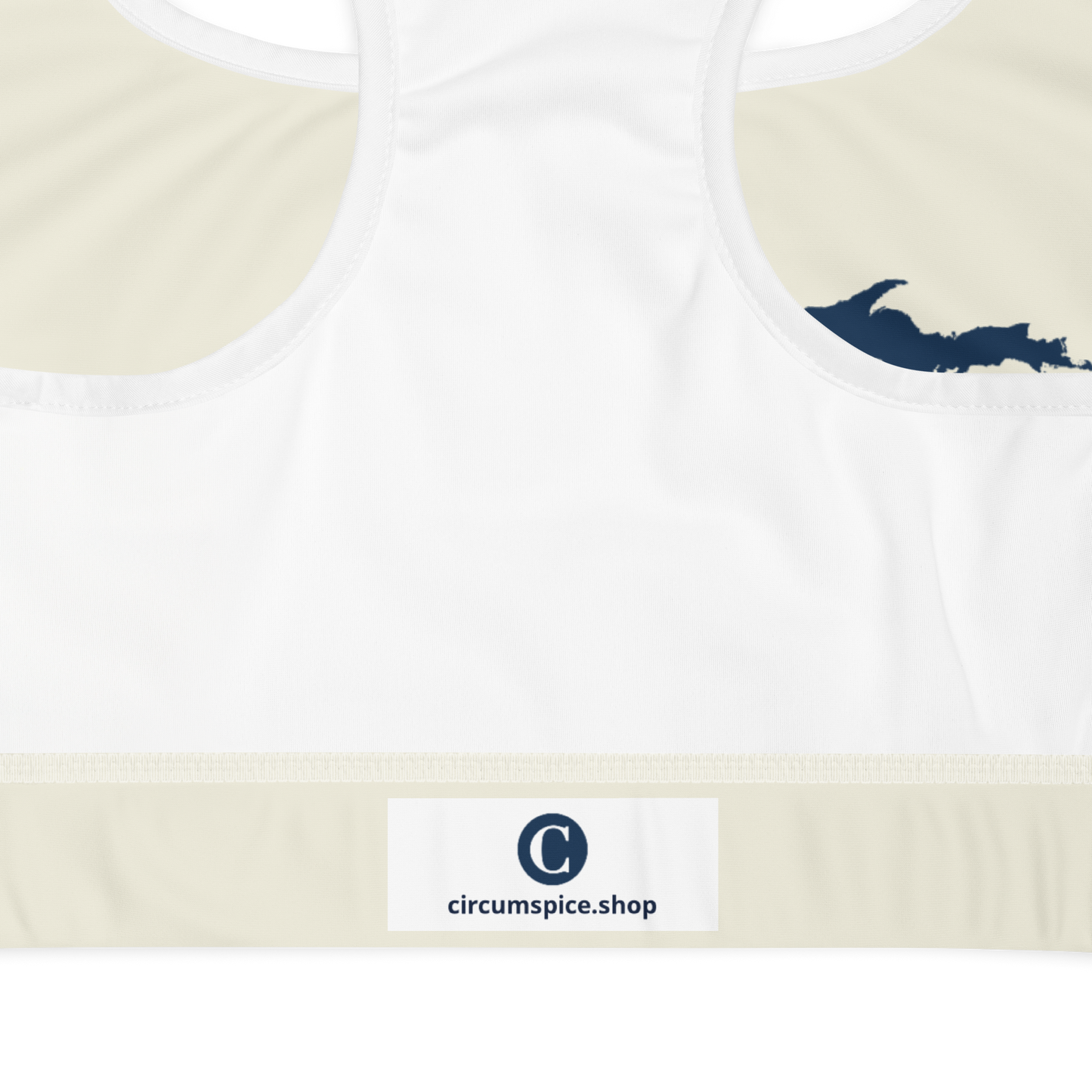 Michigan Upper Peninsula Sports Bra (w/ UP Outline) | Ivory White