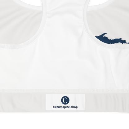 Michigan Upper Peninsula Sports Bra (w/ UP Outline) | Birch Bark White