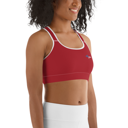 Michigan Upper Peninsula Sports Bra (w/ UP USA Flag) | Thimbleberry Red