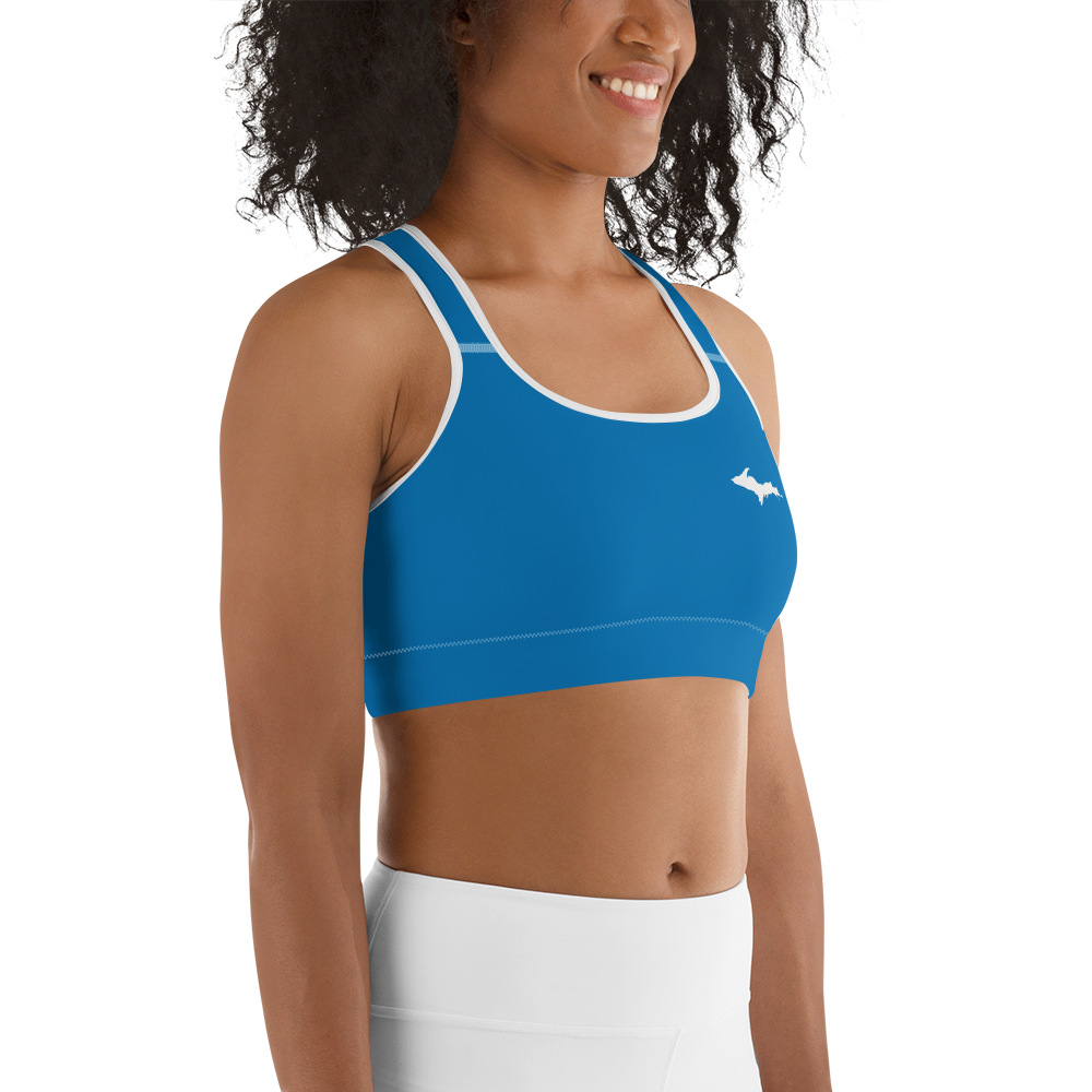 Michigan Upper Peninsula Sports Bra (w/ UP Outline ) | Azure