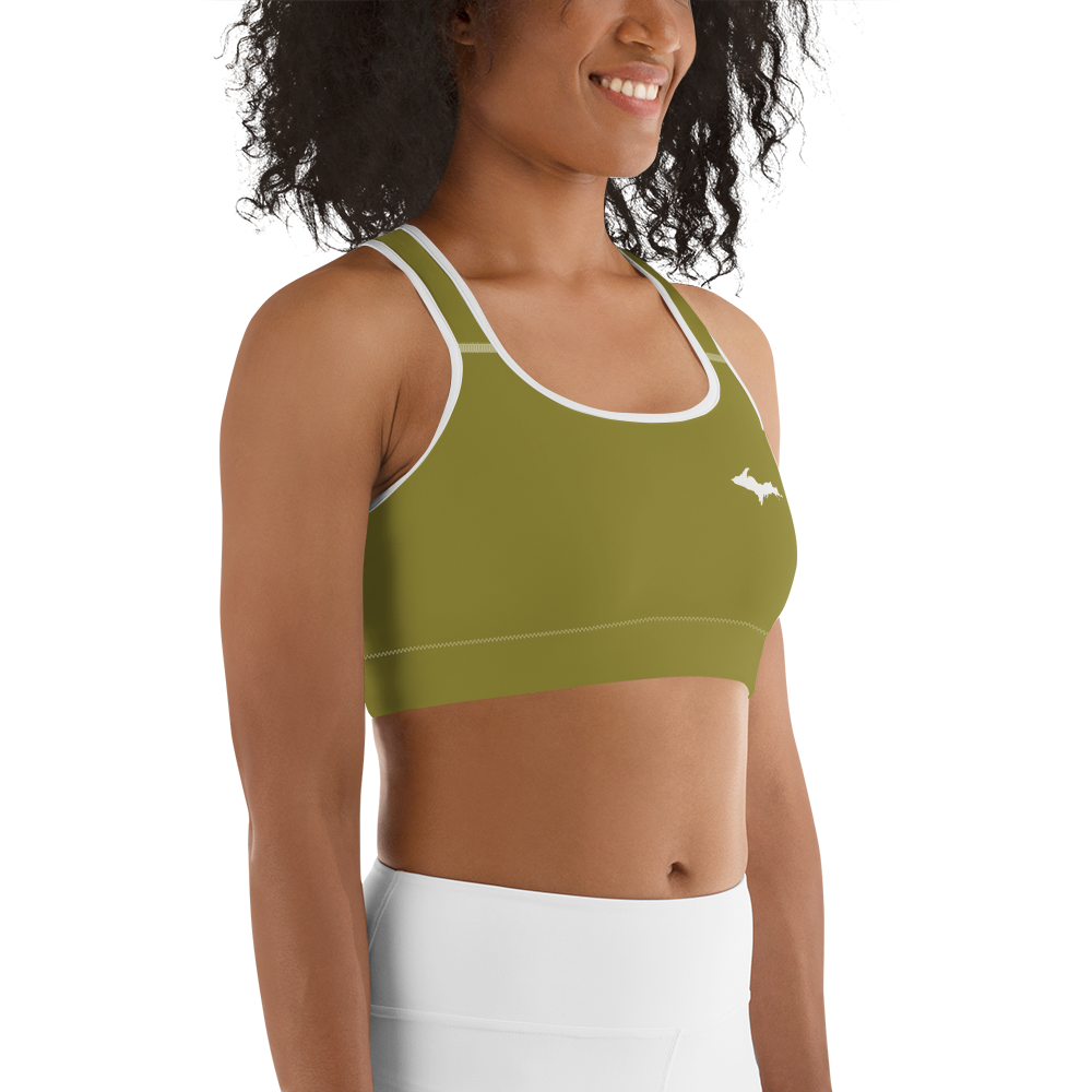 Michigan Upper Peninsula Sports Bra (w/ UP Outline) | Scrub Gold