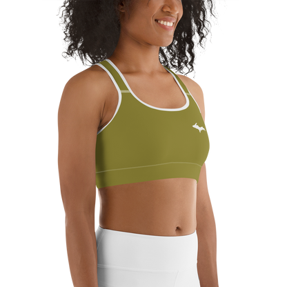 Michigan Upper Peninsula Sports Bra (w/ UP Outline) | Scrub Gold