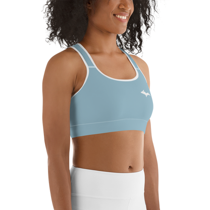 Michigan Upper Peninsula Sports Bra (w/ UP Outline) | Opal Blue