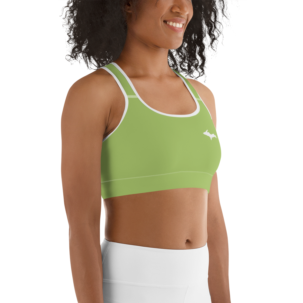 Michigan Upper Peninsula Sports Bra (w/ UP Outline) | Gooseberry Green