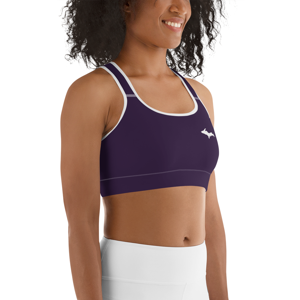 Michigan Upper Peninsula Sports Bra (w/ UP Outline) | Blackcurrant