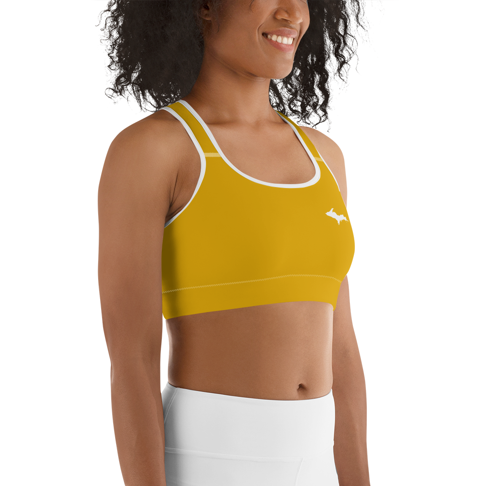 Michigan Upper Peninsula Sports Bra (w/ UP Outline) | Gold Bullion