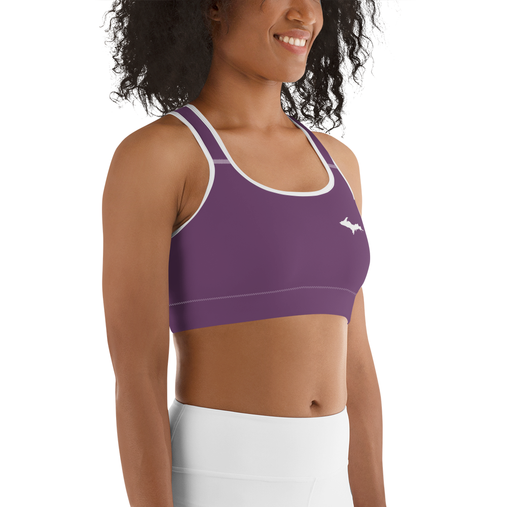 Michigan Upper Peninsula Sports Bra (w/ UP Outline ) | Plum