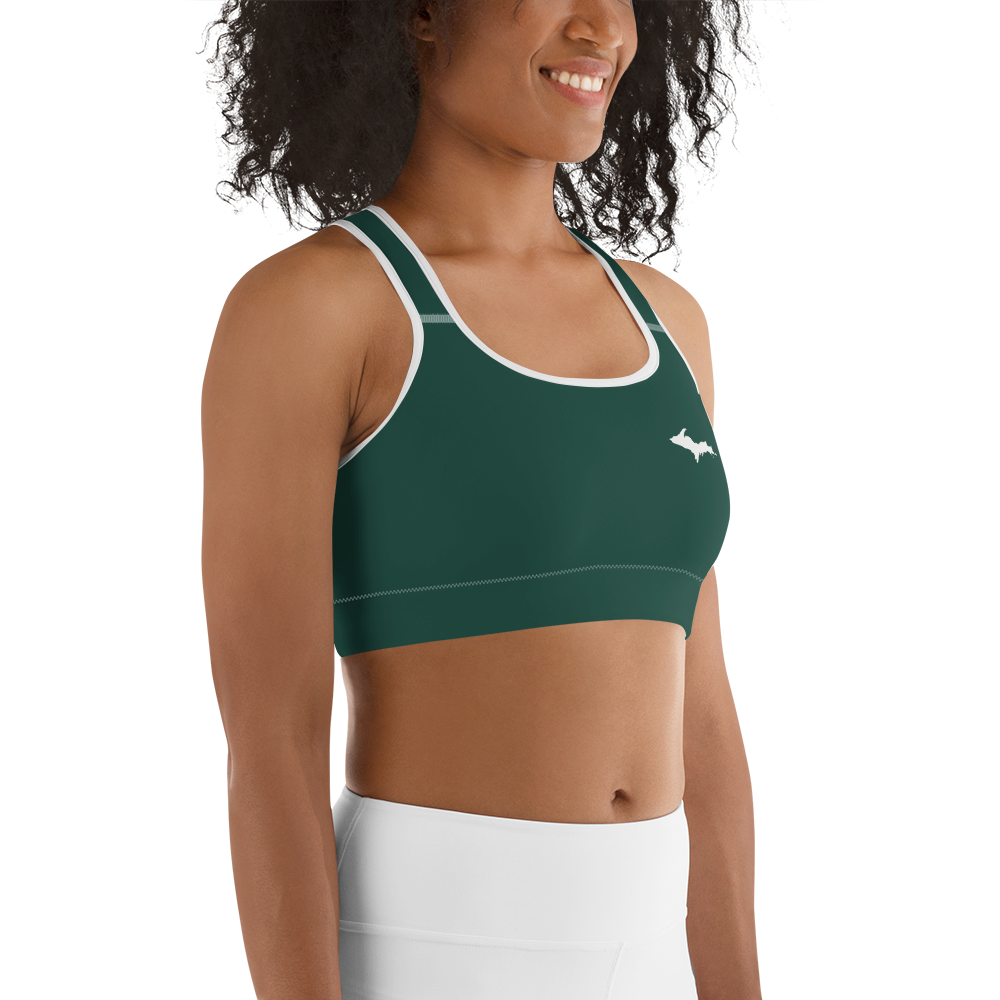 Michigan Upper Peninsula Sports Bra (w/ UP Outline ) | Laconic Green