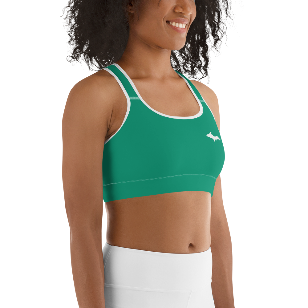 Michigan Upper Peninsula Sports Bra (w/ UP Outline ) | Emerald Green