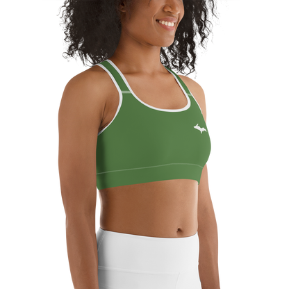 Michigan Upper Peninsula Sports Bra (w/ UP Outline ) | Pine Green