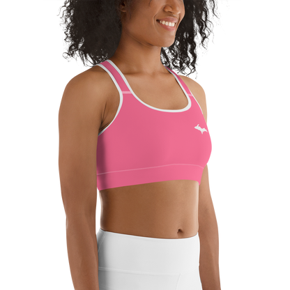 Michigan Upper Peninsula Sports Bra (w/ UP Outline ) | Rhodochrosite Pink