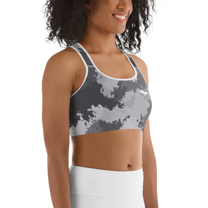 Michigan Upper Peninsula Sports Bra (w/ UP Outline) | Iron Ore Camo