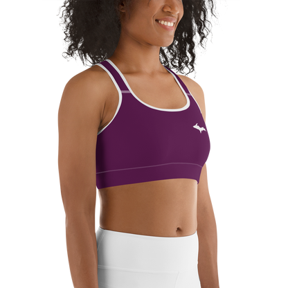 Michigan Upper Peninsula Sports Bra (w/ UP Outline) | Tyrian Purple