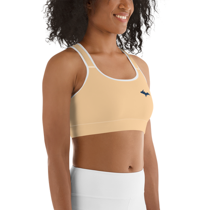 Michigan Upper Peninsula Sports Bra (w/ UP Outline) | Pale Apricot