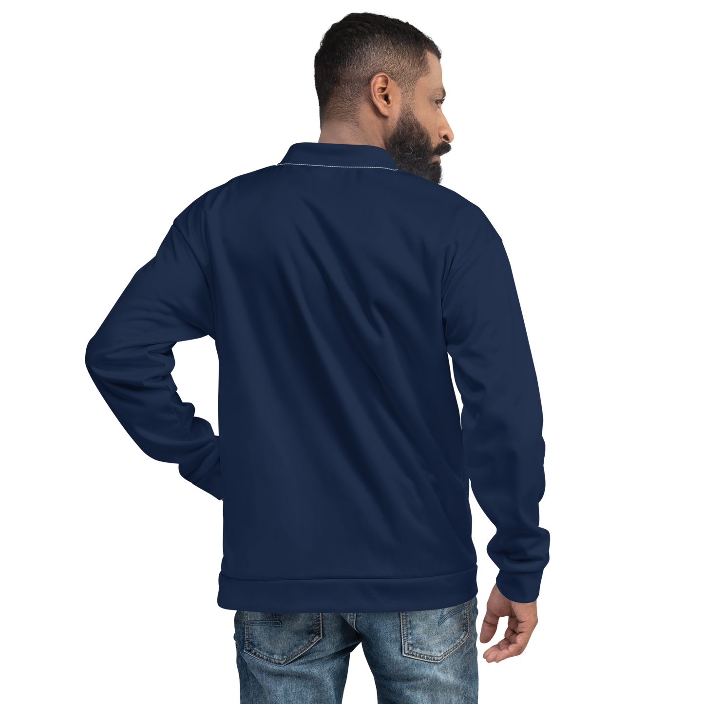 Michigan Upper Peninsula Bomber Jacket (Navy w/ Copper UP Outline)