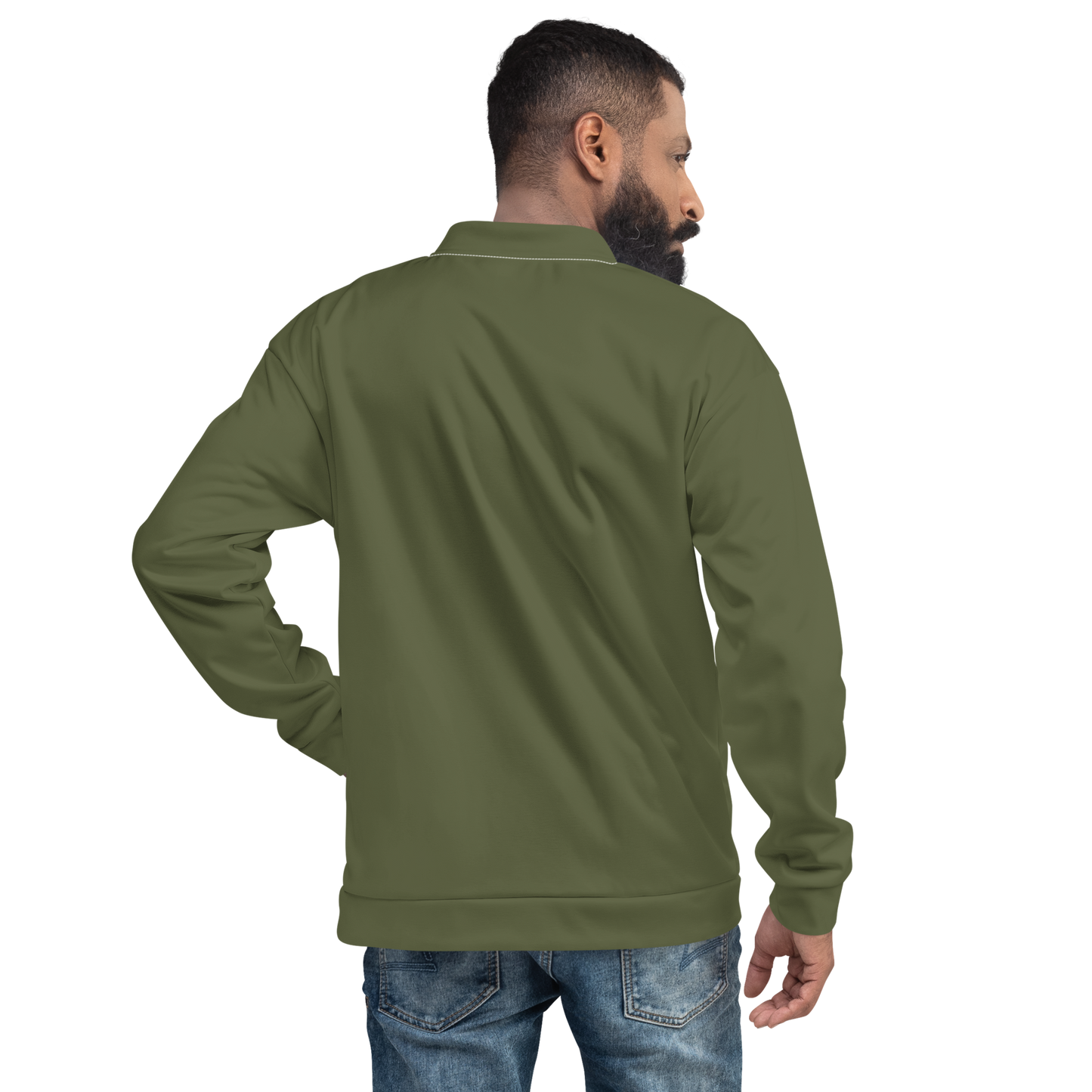 Michigan Upper Peninsula Bomber Jacket (w/ Copper UP Outline) | Army Green