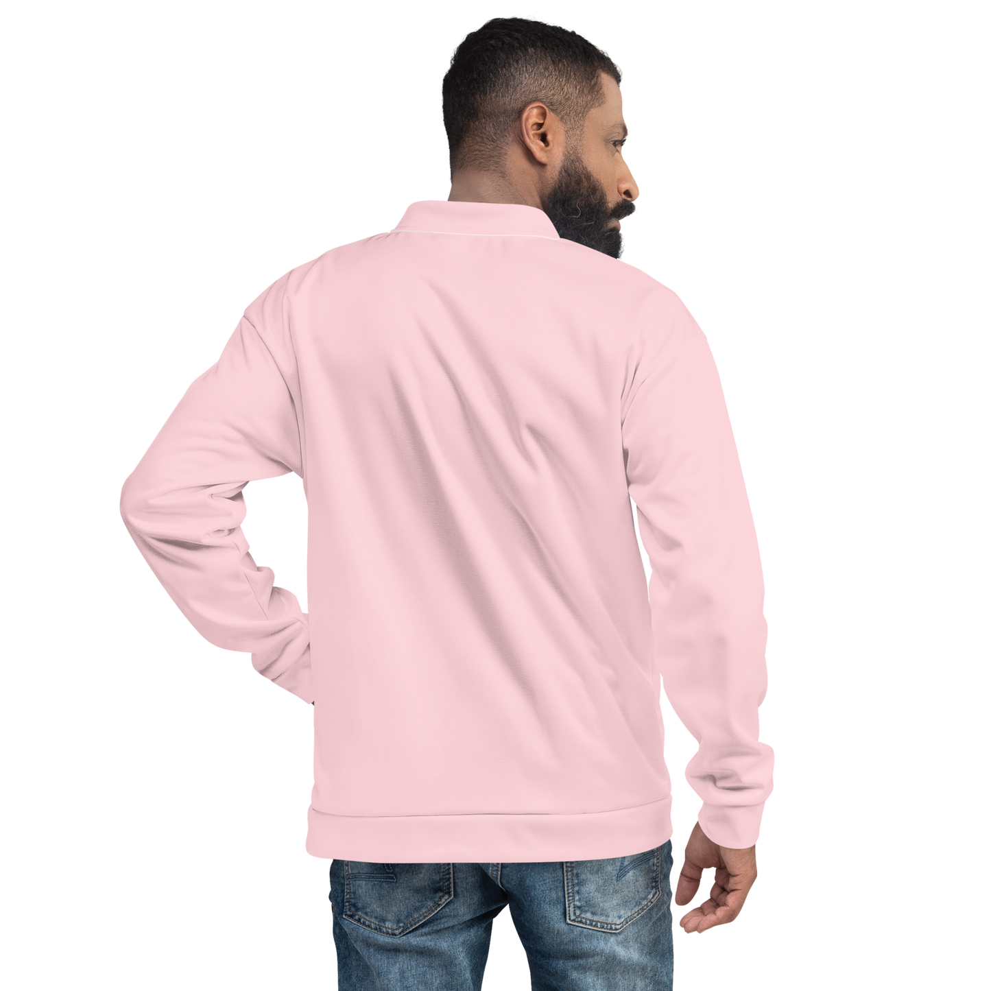 Michigan Upper Peninsula Bomber Jacket (w/ Copper UP Outline) | Pale Pink