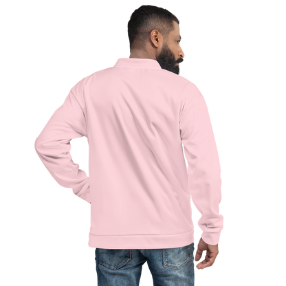 Michigan Upper Peninsula Bomber Jacket (w/ Copper UP Outline) | Pale Pink