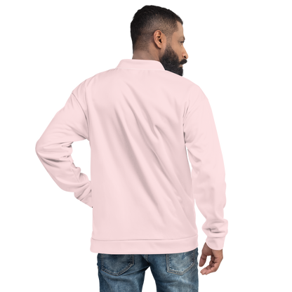 Michigan Upper Peninsula Bomber Jacket (w/ Large Copper UP Outline) | Pale Pink