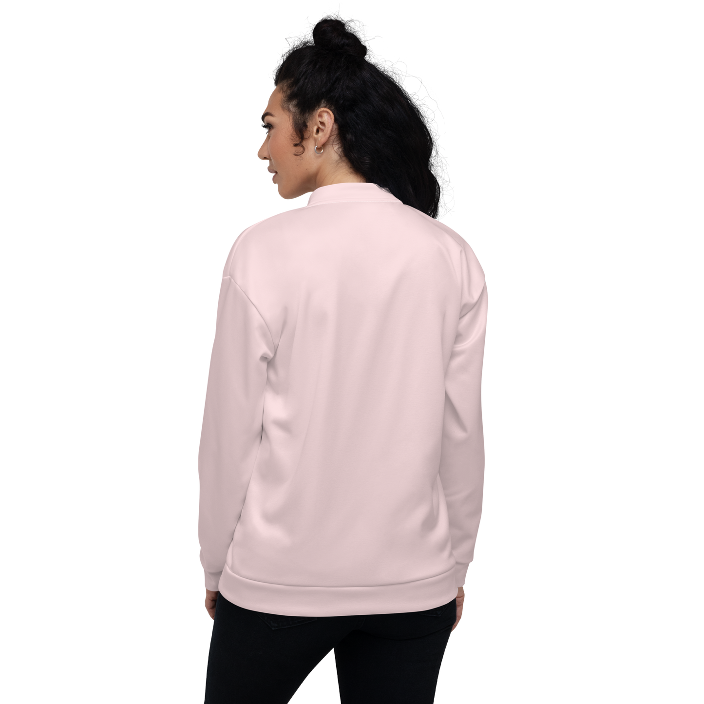 Michigan Upper Peninsula Bomber Jacket (w/ Large Copper UP Outline) | Pale Pink