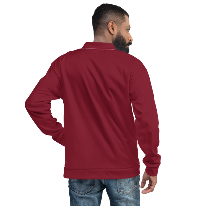 Michigan Upper Peninsula Bomber Jacket (w/ Large Copper UP Outline) | Burgandy