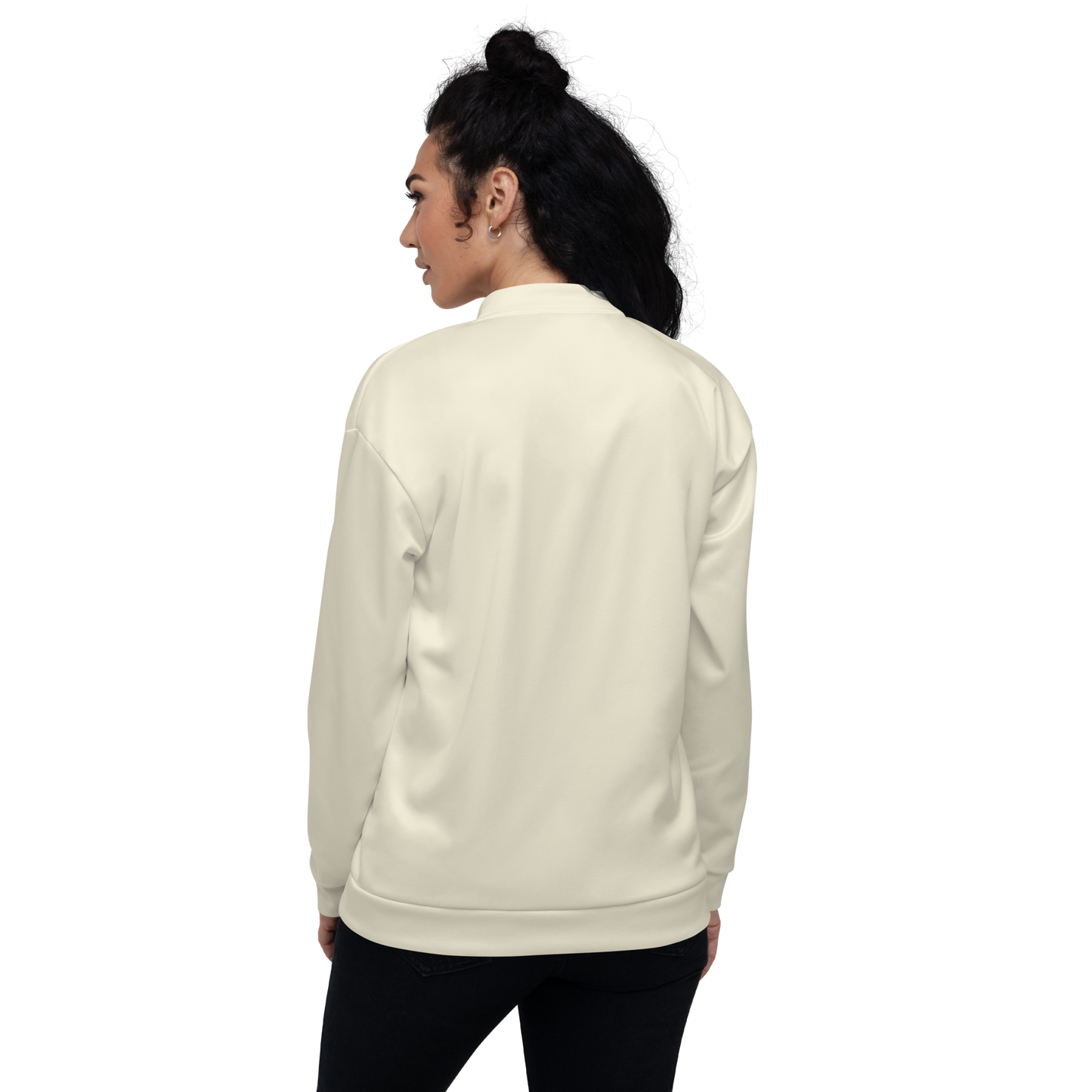 Michigan Upper Peninsula Bomber Jacket (w/ Large Copper UP Outline) | Ivory White