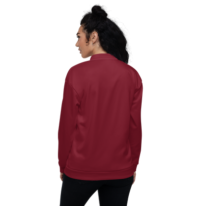 Michigan Upper Peninsula Bomber Jacket (w/ Large UP Outline) | Burgundy