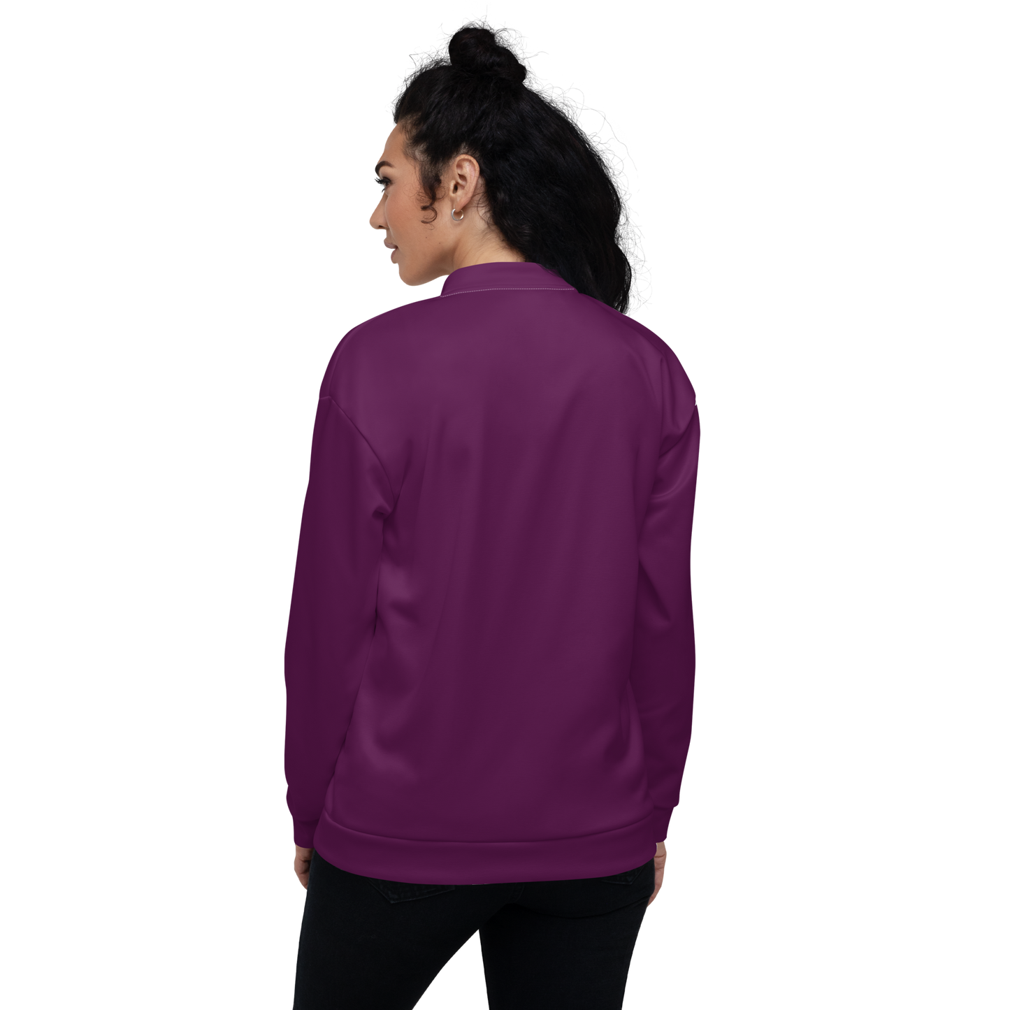 Michigan Upper Peninsula Bomber Jacket (w/ Large UP Outline) | Tyrian Purple