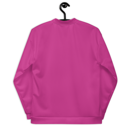 Michigan Upper Peninsula Bomber Jacket (w/ Large UP Outline) | Apple Blossom Pink