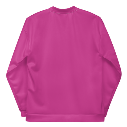 Michigan Upper Peninsula Bomber Jacket (w/ Large UP Outline) | Apple Blossom Pink