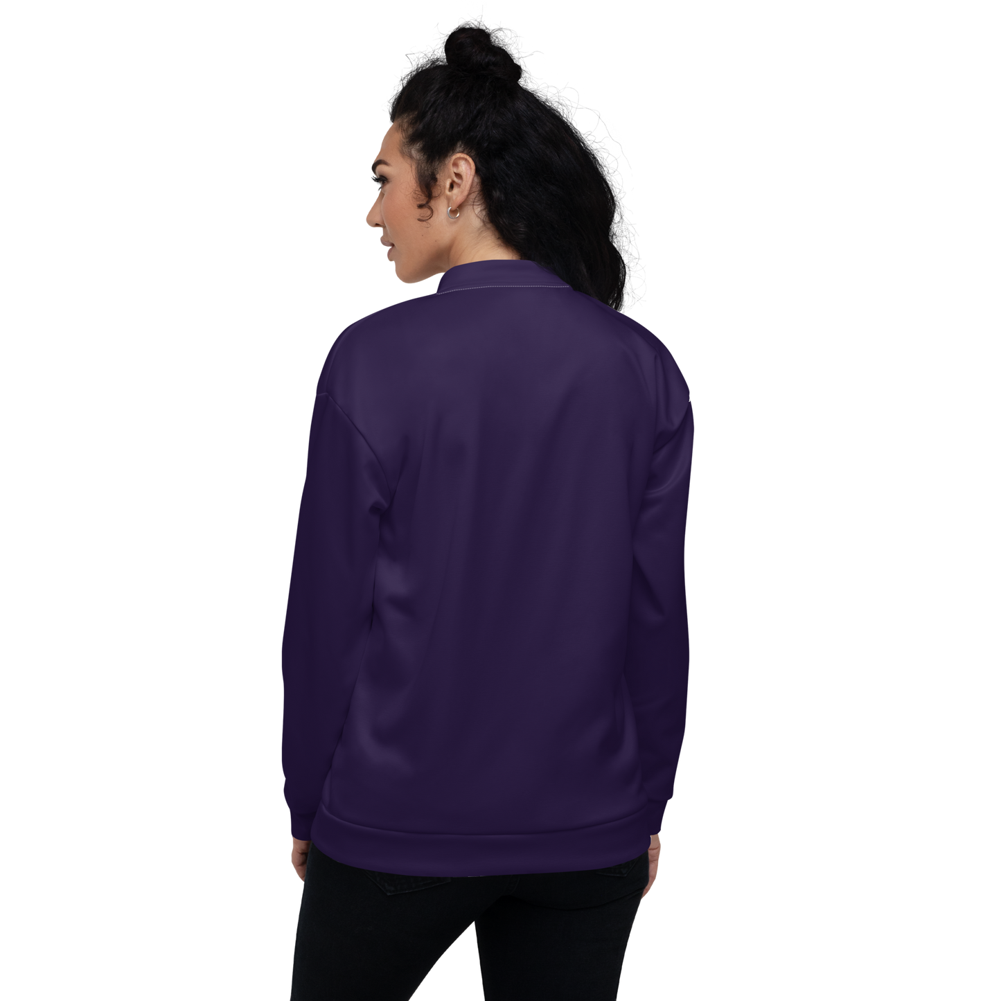 Michigan Upper Peninsula Bomber Jacket (w/ Large UP Outline) | Blackcurrant Color