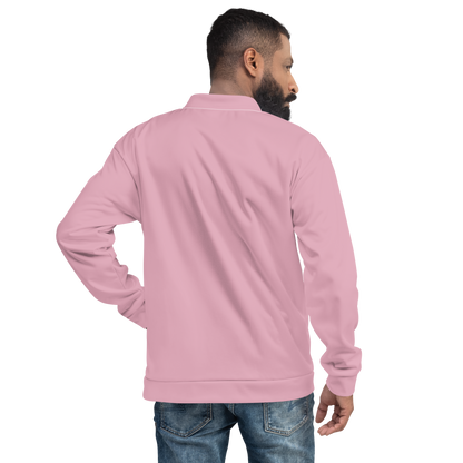 Michigan Upper Peninsula Bomber Jacket (w/ Large UP USA Flag Outline) | Pink