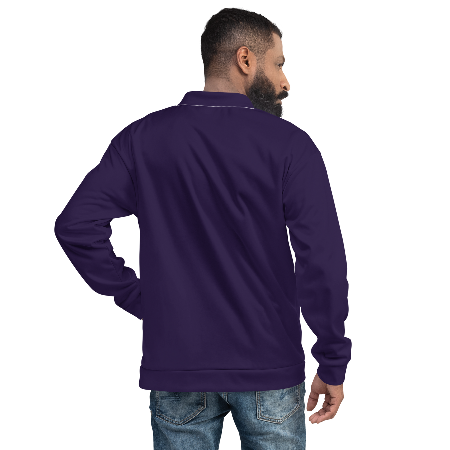 Michigan Upper Peninsula Bomber Jacket (w/ Large UP USA Flag Outline) | Blackcurrant Color