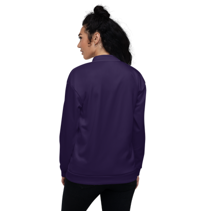 Michigan Upper Peninsula Bomber Jacket (w/ Large UP USA Flag Outline) | Blackcurrant Color