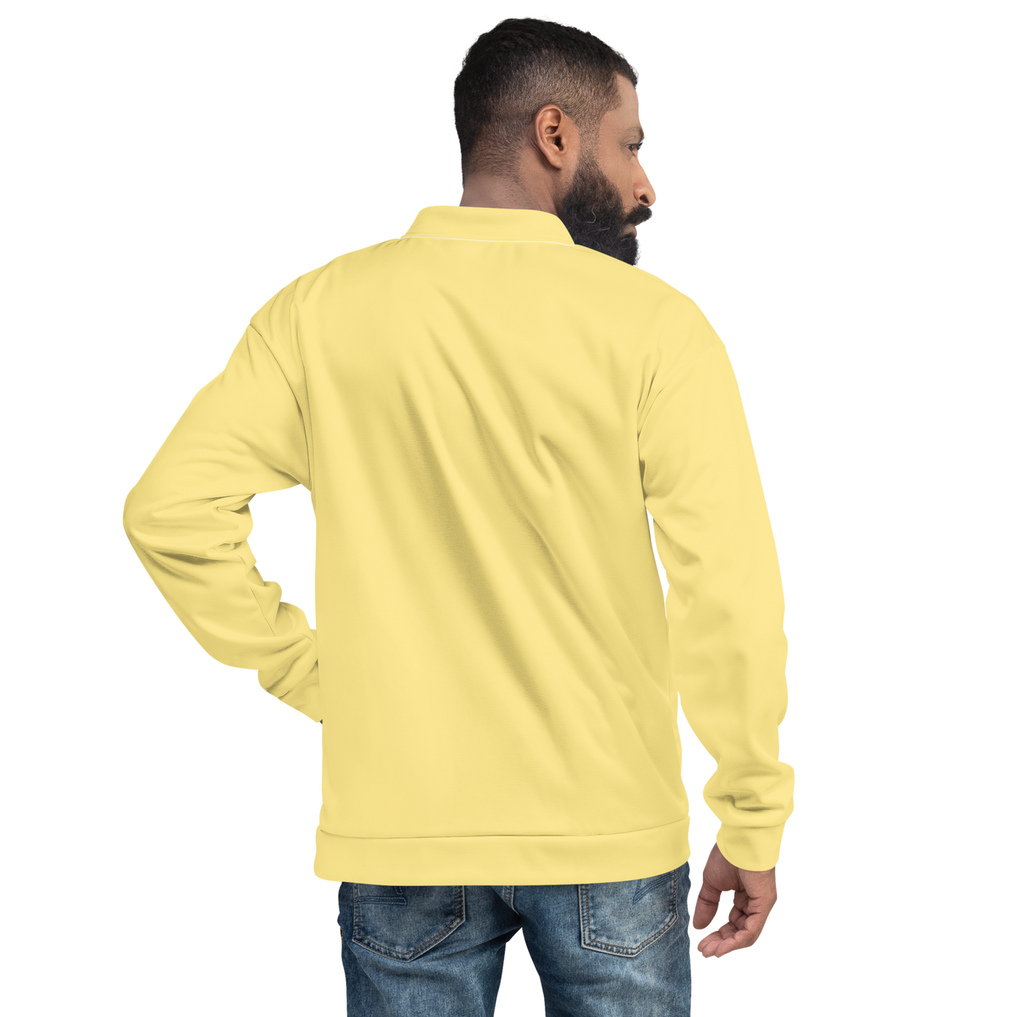 Michigan Upper Peninsula Bomber Jacket (w/ Large UP USA Flag Outline) | Cherry Yellow