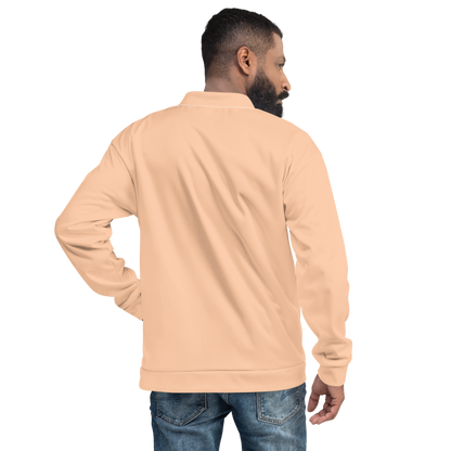 Michigan Upper Peninsula Bomber Jacket (w/ Large UP USA Flag Outline) | Peach Color