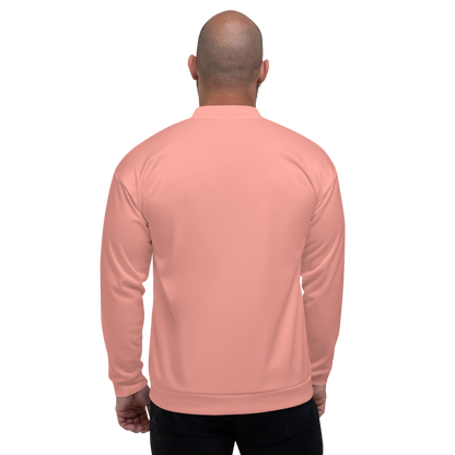 Michigan Upper Peninsula Bomber Jacket (w/ Large UP USA Flag Outline) | Champagne Pink