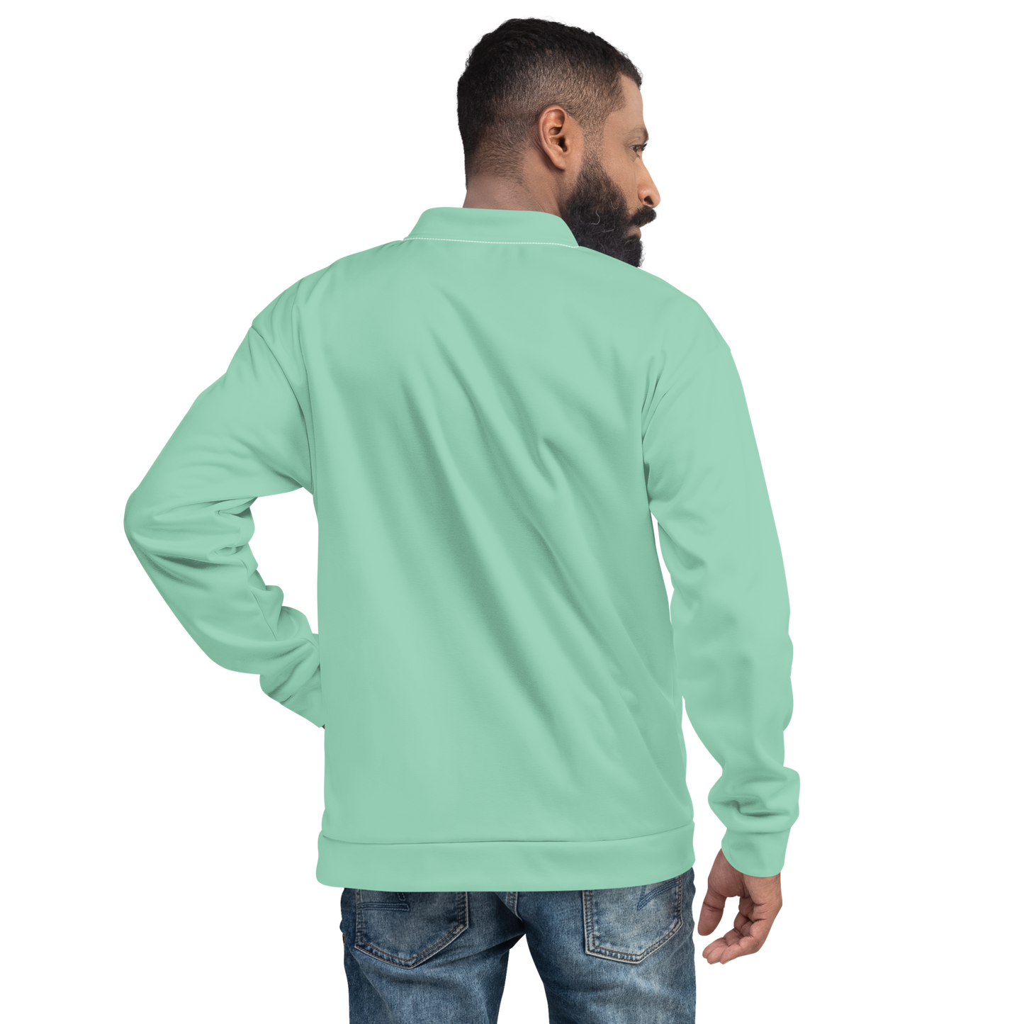 Michigan Upper Peninsula Bomber Jacket (w/ Large UP USA Flag Outline) | Turquoise Green