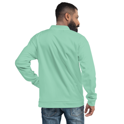 Michigan Upper Peninsula Bomber Jacket (w/ Large UP USA Flag Outline) | Turquoise Green