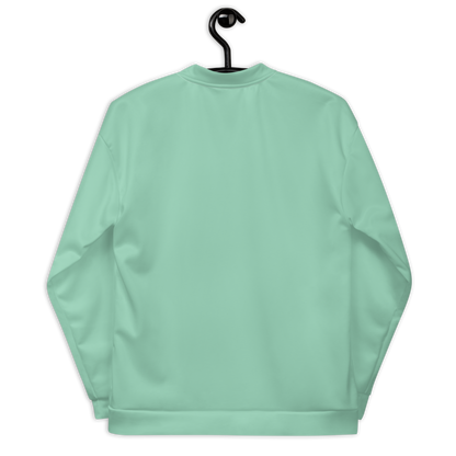 Michigan Upper Peninsula Bomber Jacket (w/ Large Pink UP Outline) | Turquoise Green