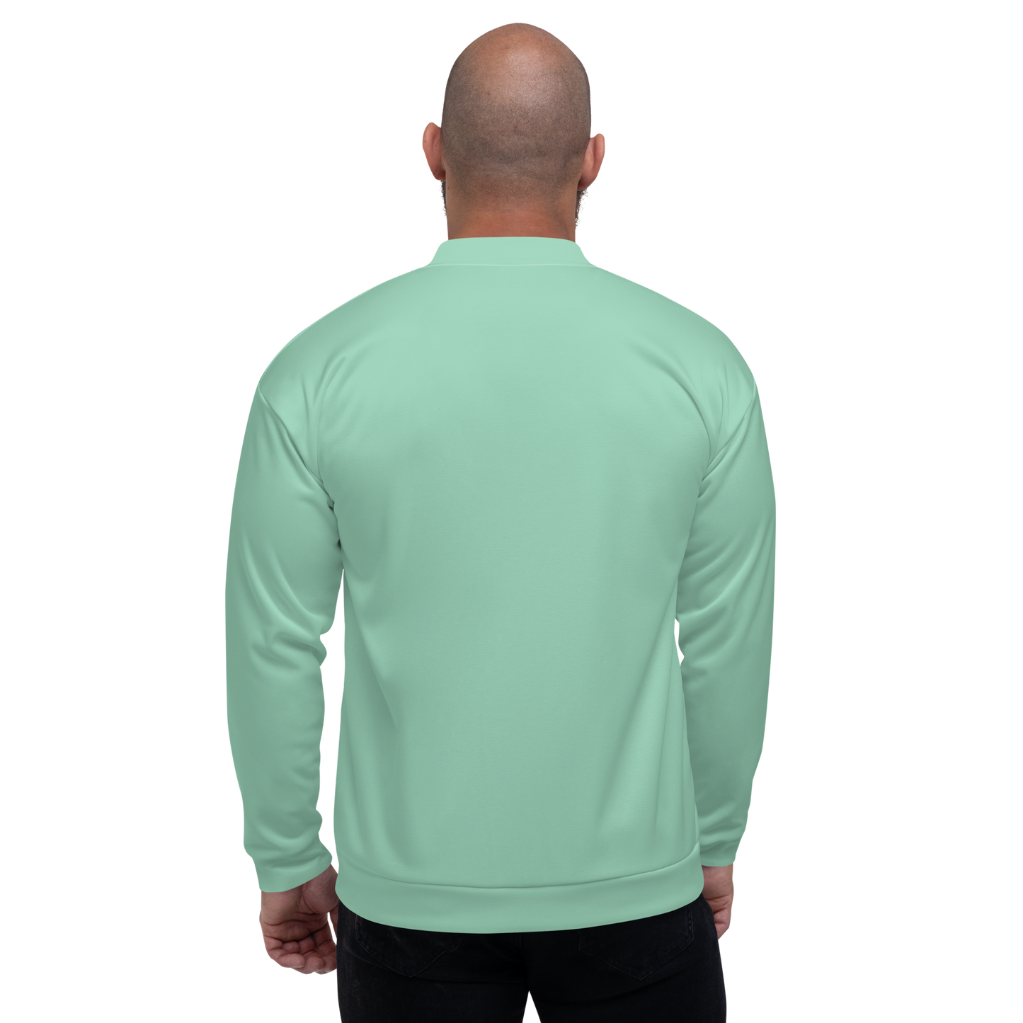 Michigan Upper Peninsula Bomber Jacket (w/ Large Pink UP Outline) | Turquoise Green